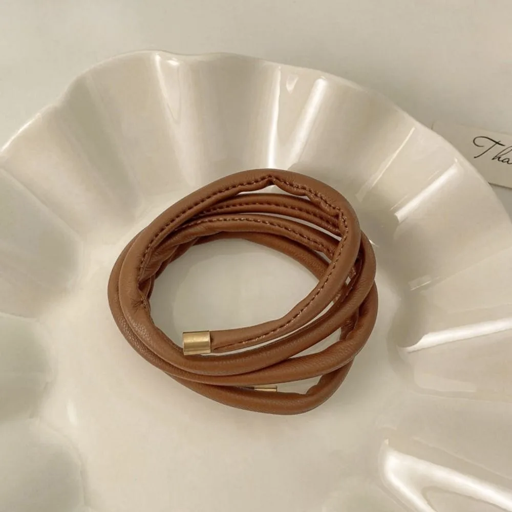 

Korean Style PU Rope Ponytail Holder Hair Band Solid Color Flexible Bend Hair Rope Hair Accessories Hair Wear