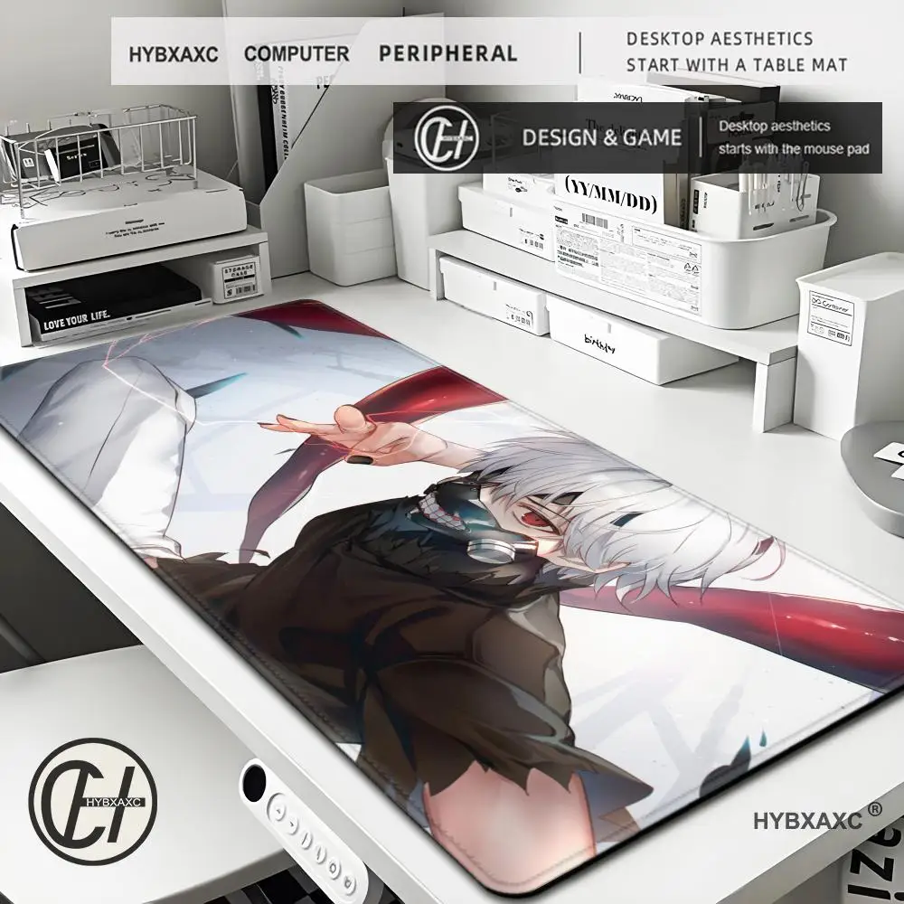 

Коврик для мыши для ноутбука, аниме, расширенный настольный коврик, коврик для компьютерного геймера, коврик для мыши T-tokyo Ghoul Kaneki Ken, игровые аксессуары для ПК, коврик для клавиатуры