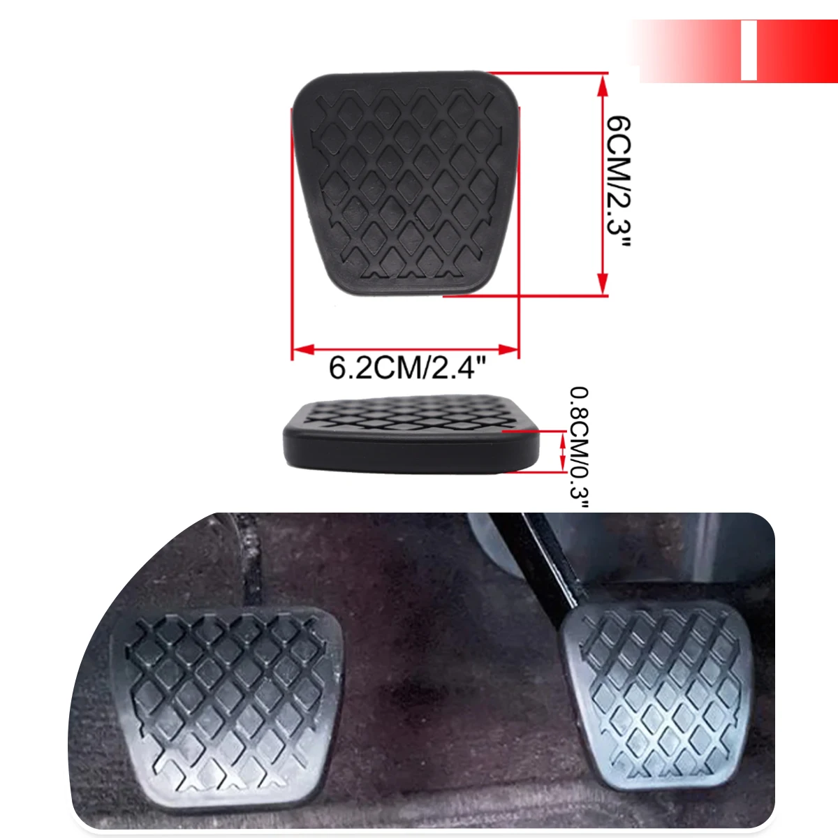 Couvre-Pédales Caoutchouc Dioche Pour Transit MK6 MK7 2000 2014 Paire Noire