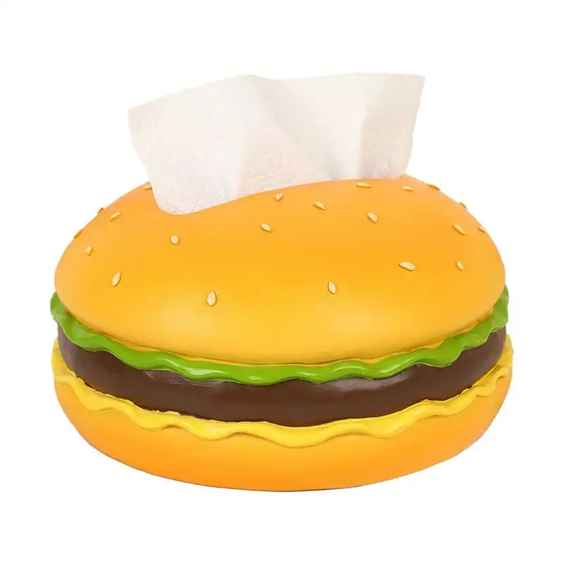 

Decorative Tissue Box Holder Decorative Hamburger Tissue Cover Cute Tissue Box Round Home Decor Creative Paper Dispenser For