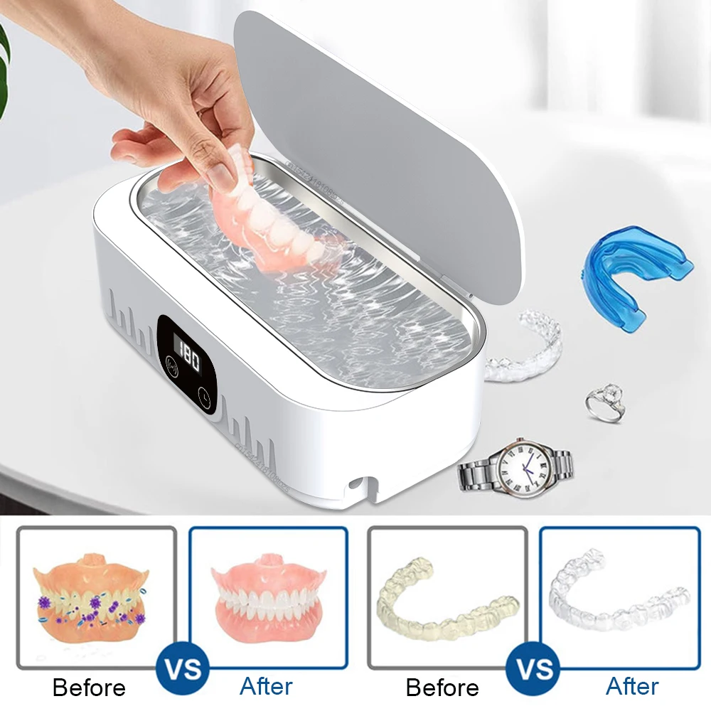 Ultrasonic Cleaner Jewelry Washing Machine for Glasses Makeup Brush Watches Dental Denture 47kHz High Frequency Ultrasonic Bath
