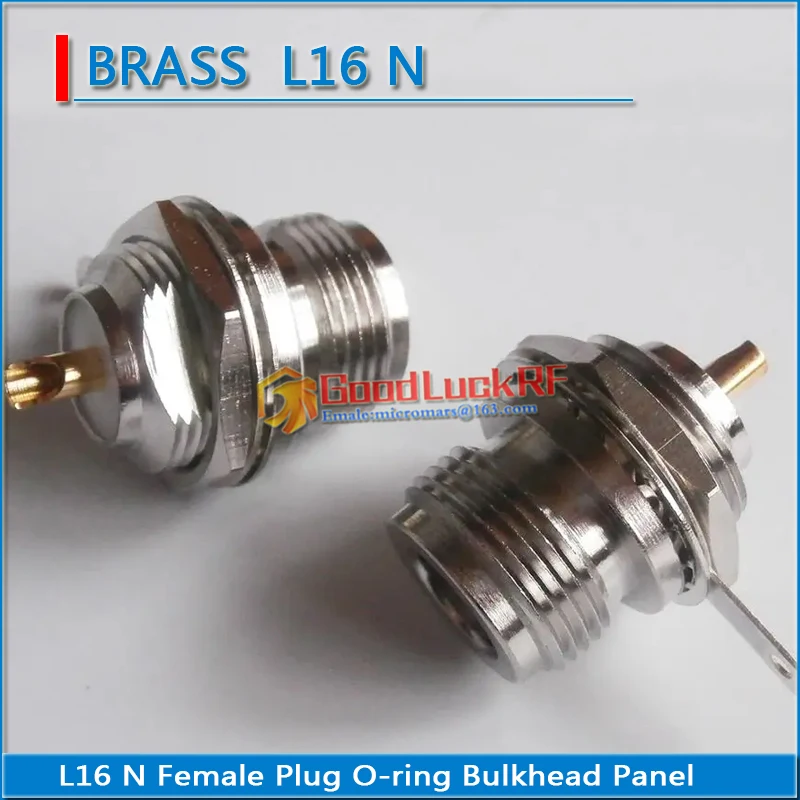 L16 N Female Plug O-ring Bulkhead Panel Mount Nut Solder Cup Nickel Plated Brass RF Connector Coaxial Socket