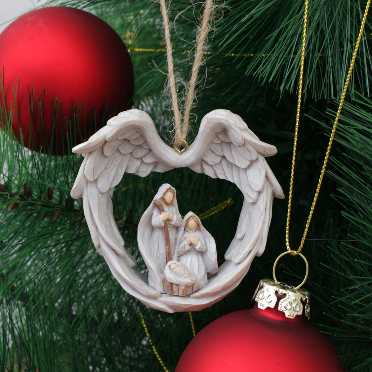 1 piece of Nativity religious pendant, Christmas tree decoration pendant, Christmas gift, handmade