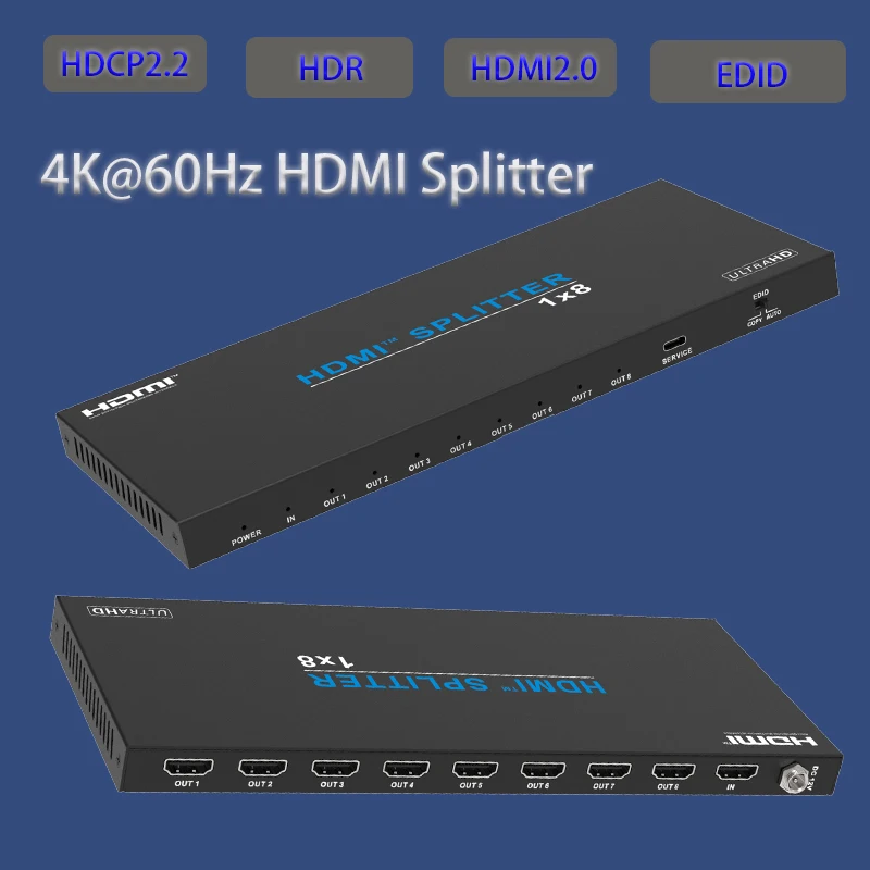 

4K для ТВ-адаптер контроллера синхронизации HDMI-совместимый разветвитель видеоразветвитель HDMI-совместимый переключатель EDID HDR