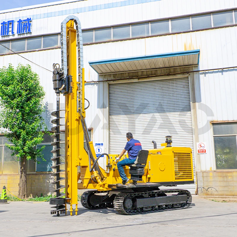 4-cylinder Diesel Power Head Customized Stroke Tracked Pile Driver Drilling Machine