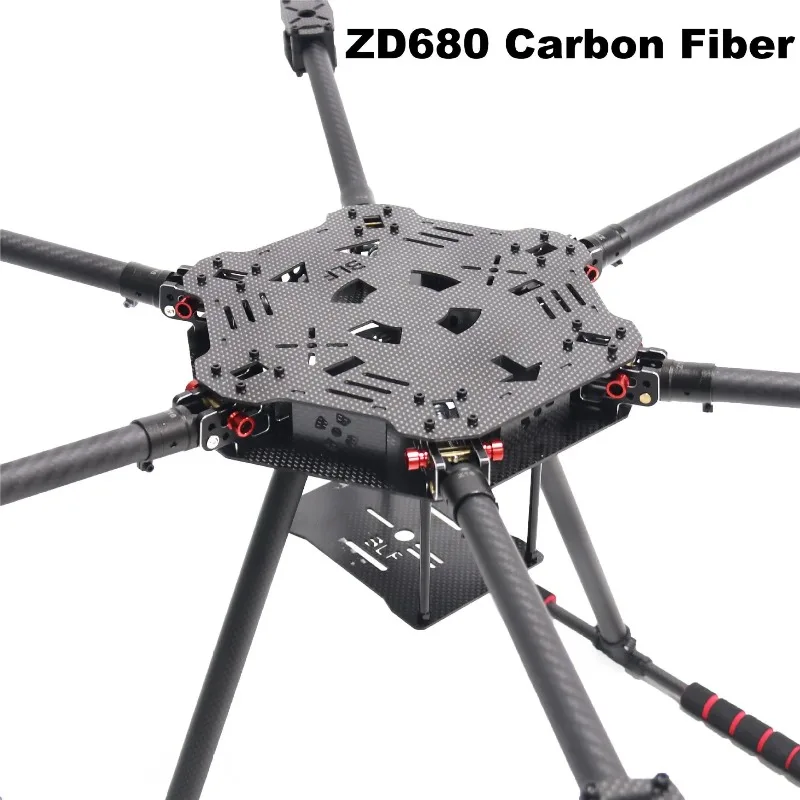 Kit de cadre hexagonal pliable F680, entièrement en fibre de carbone avec train d'atterrissage rétractable pour drone FPV et photographie aérienne