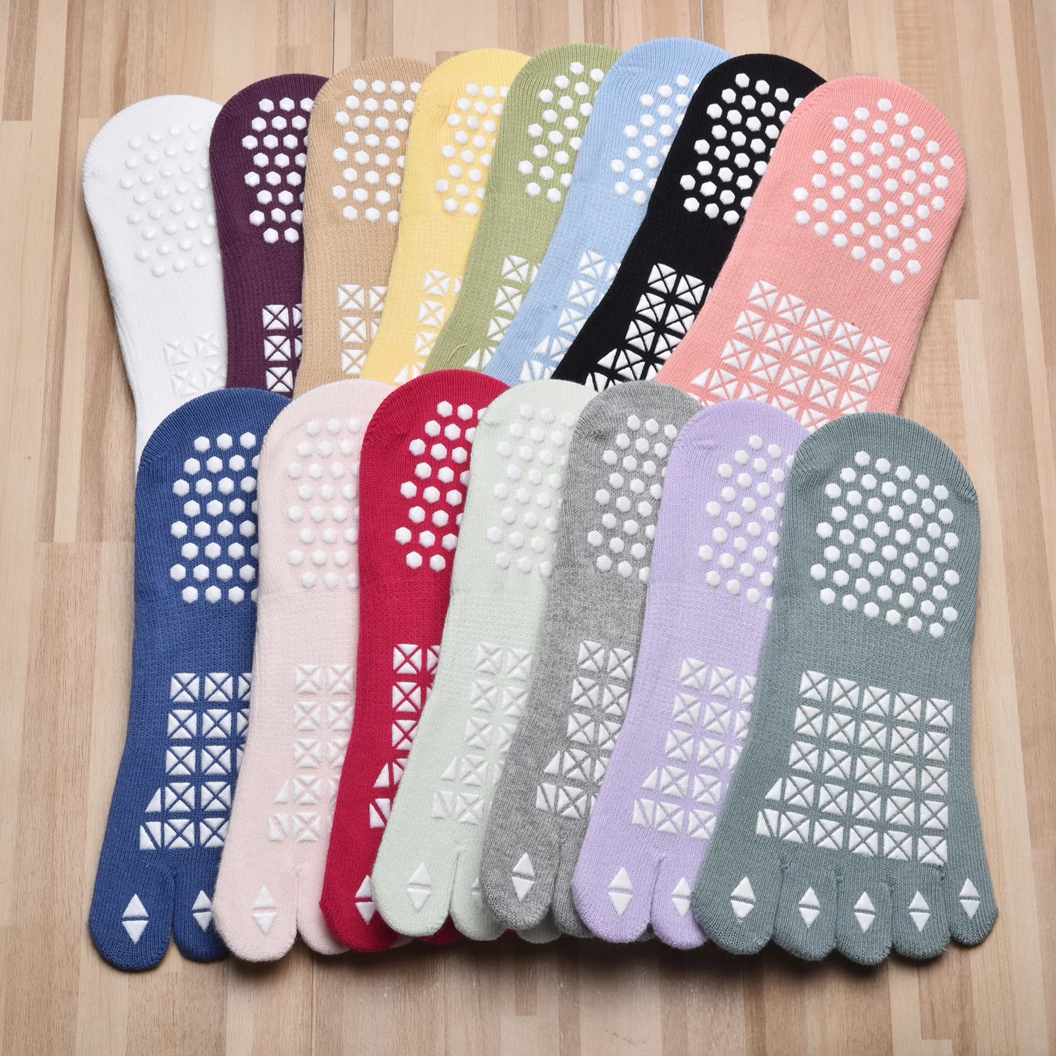 Women Bandage Breathable Pilates Socks Ladies Anti-slip Cotton Backless Sock Five Toes Ballet Dance Fitness Workout Sports Socks image 3