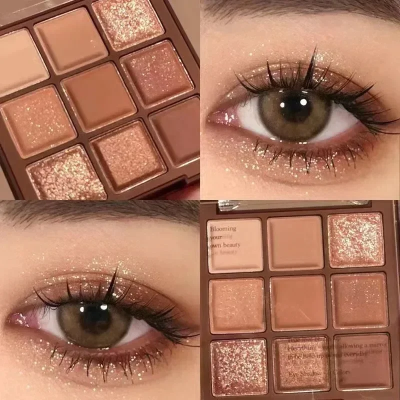 Mocha Chocolate-Paleta de Sombra de 9 Cores, Matte, Perolado, Acabamento Brilhante, Maquiagem, Sombra, Marrom, Cor Nua, Tom