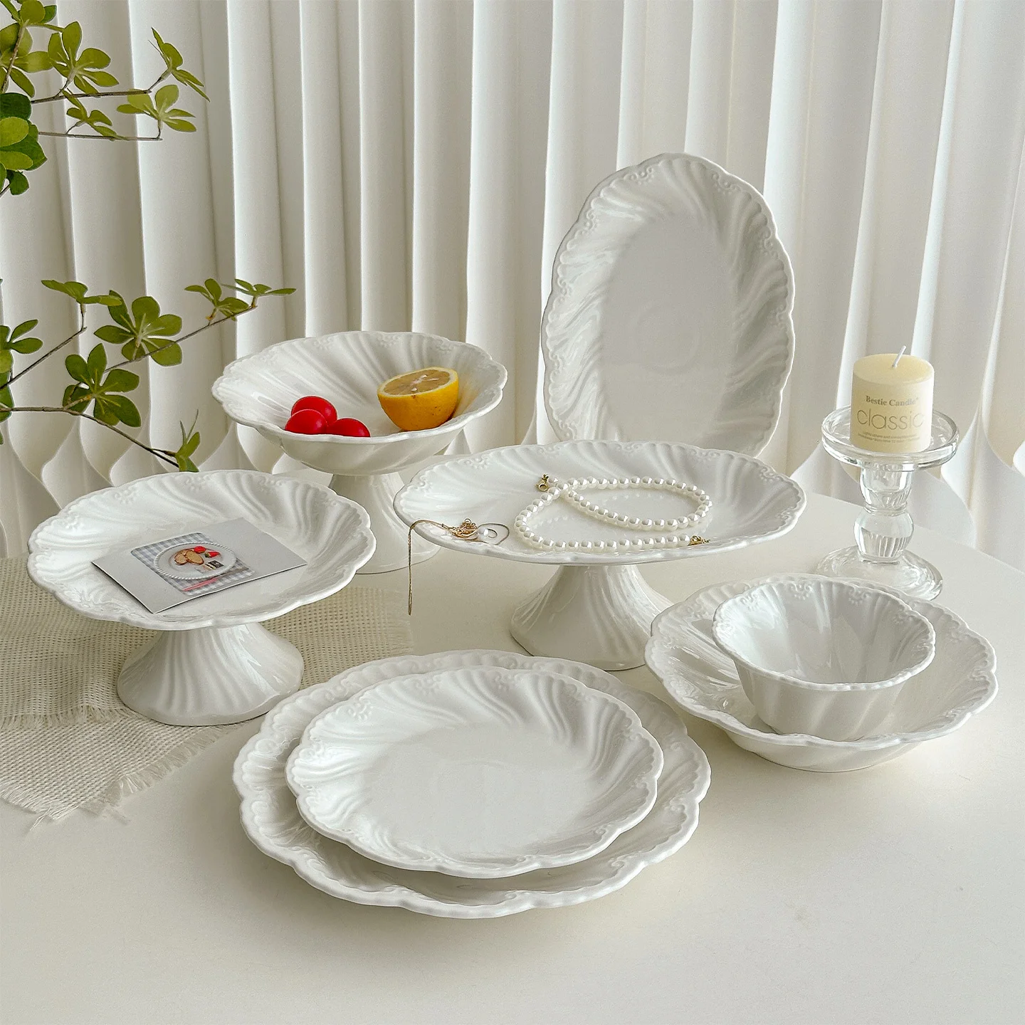 

Новый французский минималистичный стиль, высокотемпературные керамические тарелки, обеденные наборы, тарелка для стеблей, миска для риса и фруктов, тарелка для салата, посуда