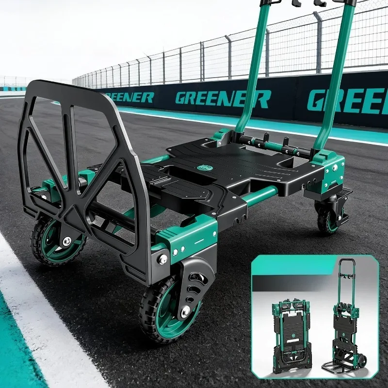 Collapsible Portable Hand Carts Multifunctional Towing Hand Carts Express Delivery Flatbed Trolleys Transportation Equipment