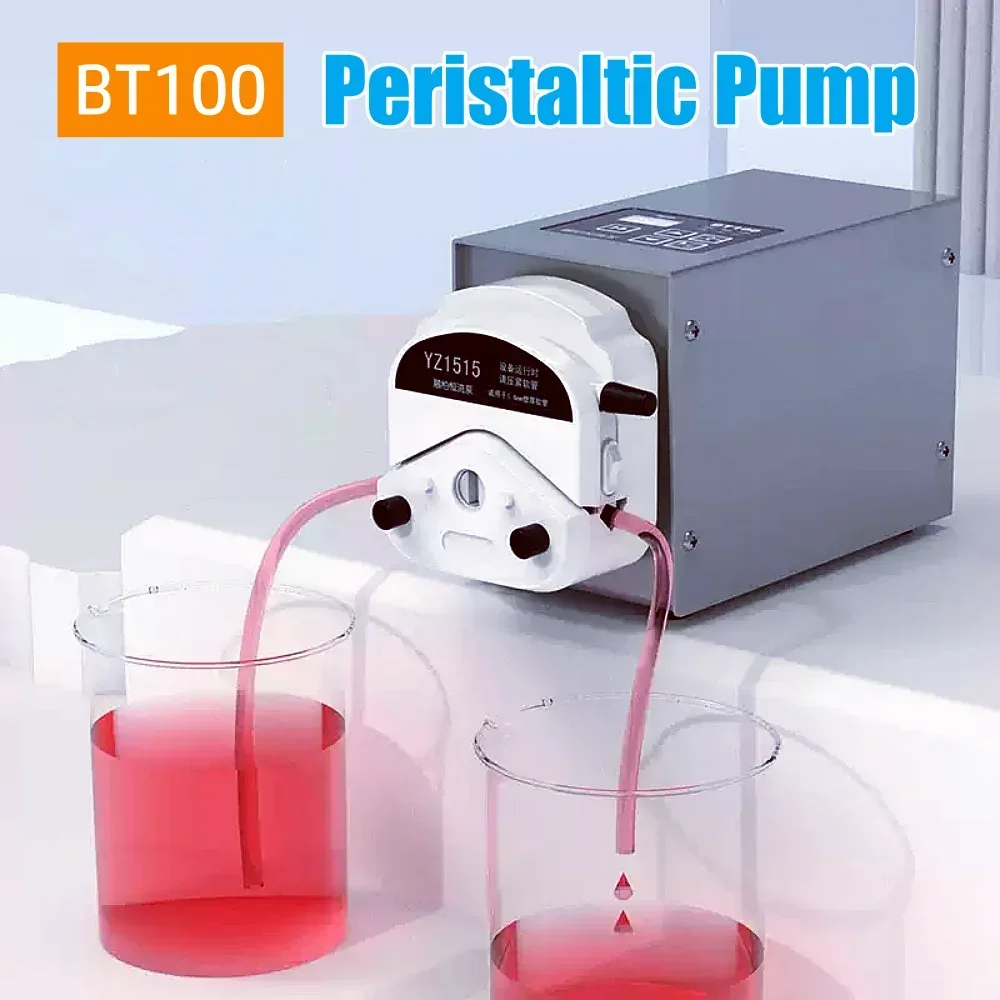Bomba peristáltica de aço bt100, laboratório yz1515/yz2515, bomba de distribuição de fluxo constante, máquina de enchimento de passo autoescorvante