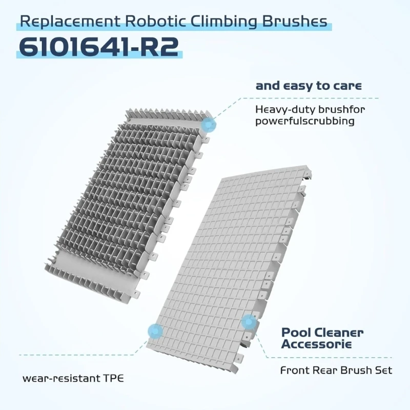 Pool Cleaner Replacement Part Set for Routine Maintenance, 2 Piece Gray Ribbed Panel with Mounts, Molded Plastic 87HA