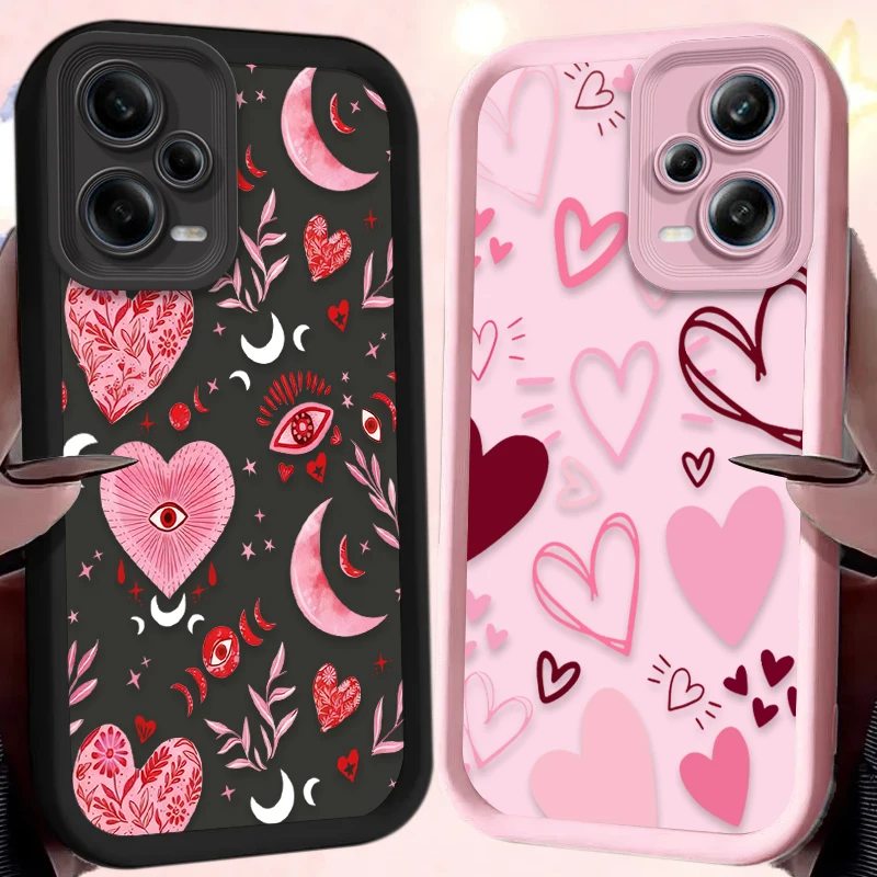 Pink Heart-shaped Phone Case for Xiaomi Redmi A5 A4 A3 A3X A2 A1 Plus 13X Redmi K80 Ultra K70 K70E K60 K60E K50 K40 K40S K30 view 3