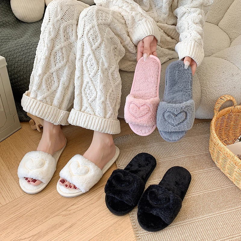 Fluffy Fur Slipper - Мягкие женские тапочки для дома, плюшевые,