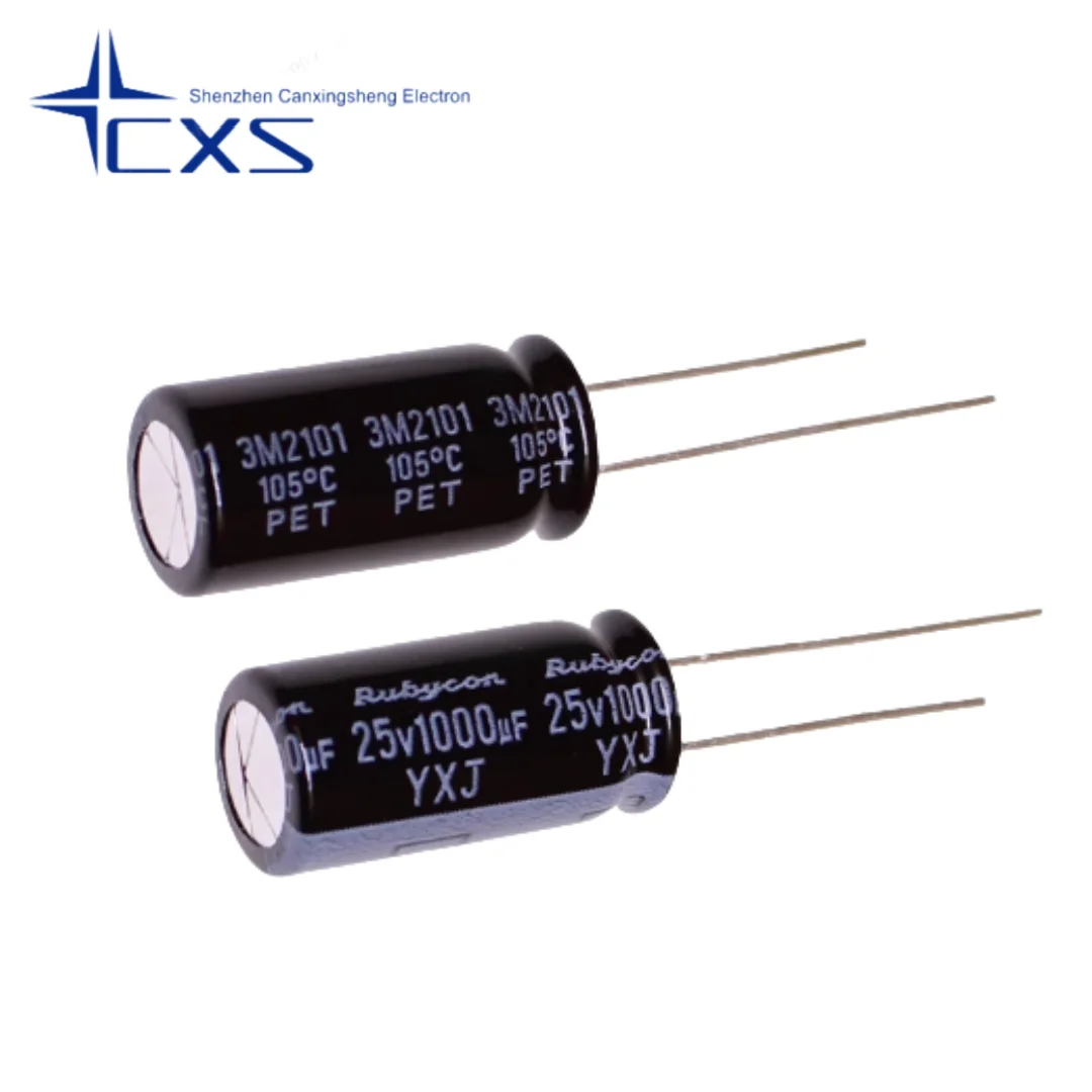 10PCS 1000UF 25V imported aluminum electrolytic capacitor 25v1000uf 10*20MM ruby YXJ high frequency long life