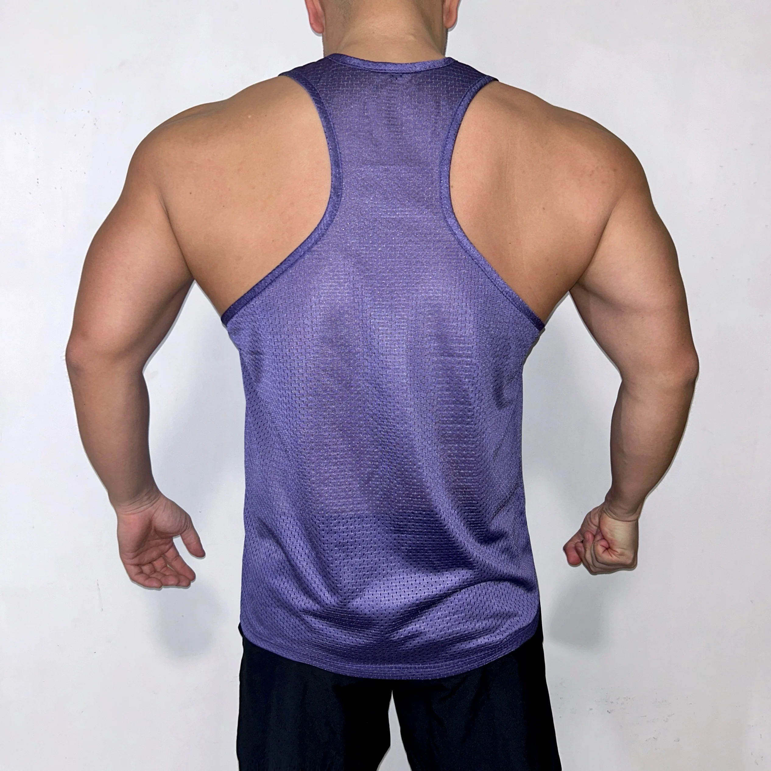 New Summer Quick Drying Breathable Vest Candy Color Thin Shoulder Straps Digging Back Sleeveless Sports Fitness Muscular Men