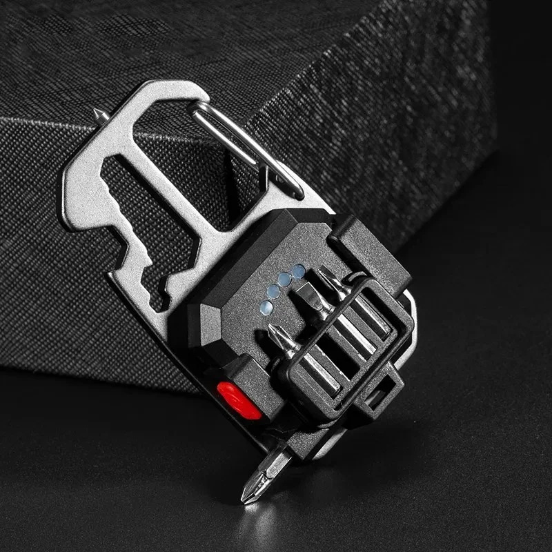 Portable Mini Flashlight Keychain Rechargeable Small LED Keychain with Dot Screwdriver Suitable for Camping and Outdoor Hiking