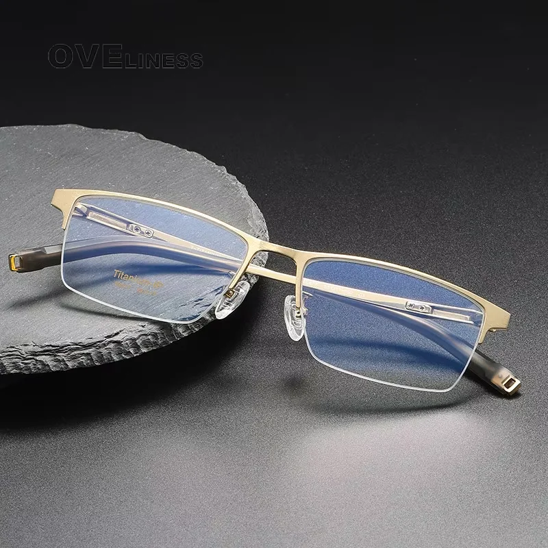 

Vintage Pure Titanium Eyeglasses Frame Men Square Ultra Light Glasses Frame Male 2025 Luxury Brand Eyewear