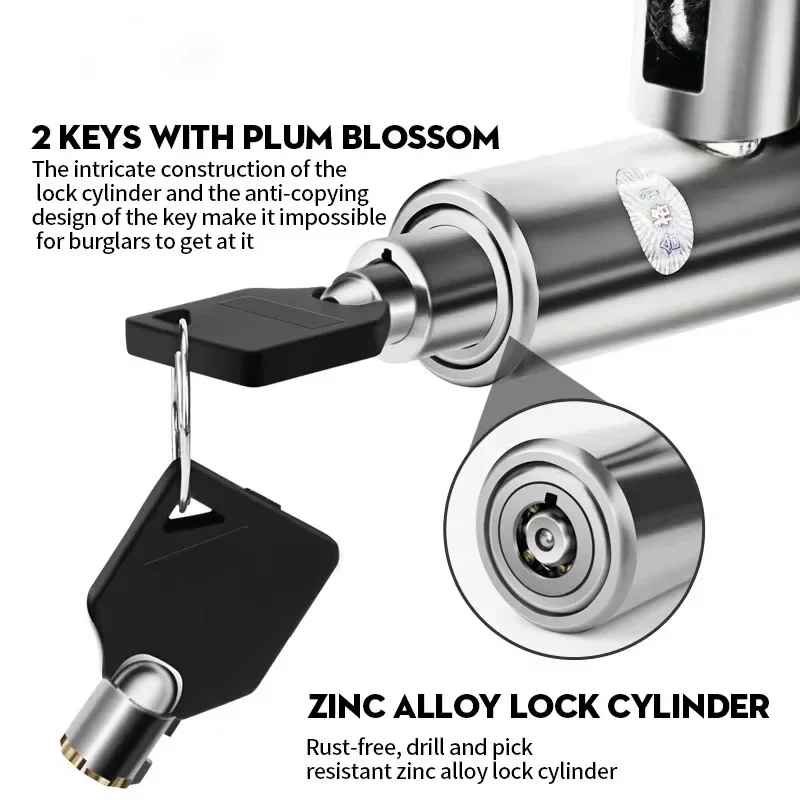 Bike Chain Lock with Lighter Weight and Stronger Security, Anti-Theft Bicycle Lock for Road Mountain Bikes image 5