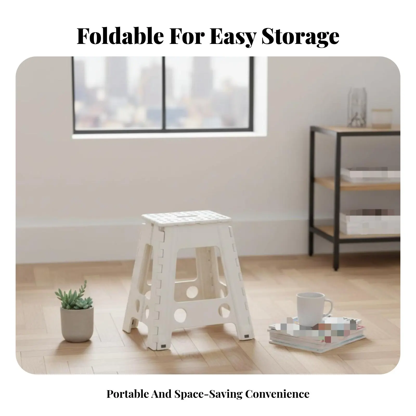 

Ptopic Folding Stool Foldable Portable Seating Space-Saving Lightweight for Campers, Matures, Awaydoor, Home, Kitchen