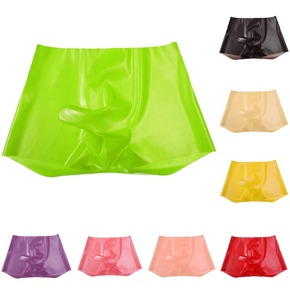 

Mens Latex Seamless Boxer Underpants with Elephant Trunk Style Rubber Safety Panties Low Rise Comfortable Male Underwear