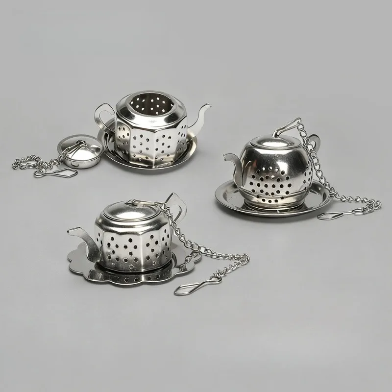 Filtro de Té Redondo, de Acero Inoxidable 304, con Tapa, Diseño Cónico de Doce Lados, para Tetera