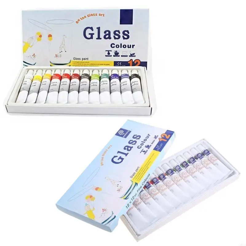 G8TA 12 мл 12 цветов стеклянная краска Акриловая ручная окрашенная пигменты. Трубки Установите художественные товары для