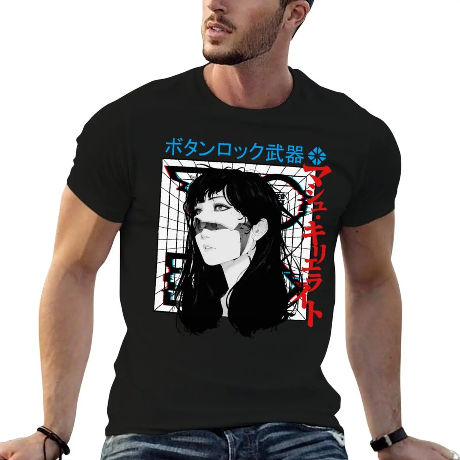 Cyberpunk Cyborg Girl Vaporwave Urban Style T-Shirt Anti-Pilling Casual T-Shirt
