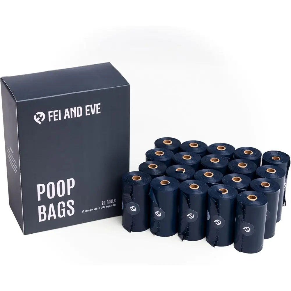

Extra Thick 25 Micron Poop Bags - Leak-Proof, Blackout, Odor-Locking, Stretch Resistant, Easy Tear, Waste Bags, Unscented, 20 Ro