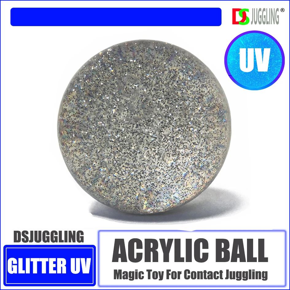 75mm Glitter Flashing Acrylic Contact Juggling Balls 2.95 Inch Shine Under UV-Light