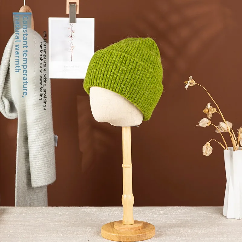 Alpaca Beanie Hat, Autumn Winter Warm Knitted Hat, Thickened Skull Cap, Pure Wool Thermal Cold Hat for Men Women Daily Wear