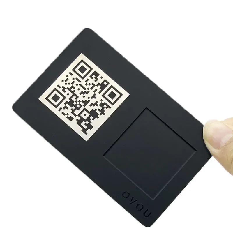 

Hot Sell NFC Ntag 213 215 216 Metal Business Card Customized Engraved Logo Contactless Matte Black NFC Metal Card with QR Code