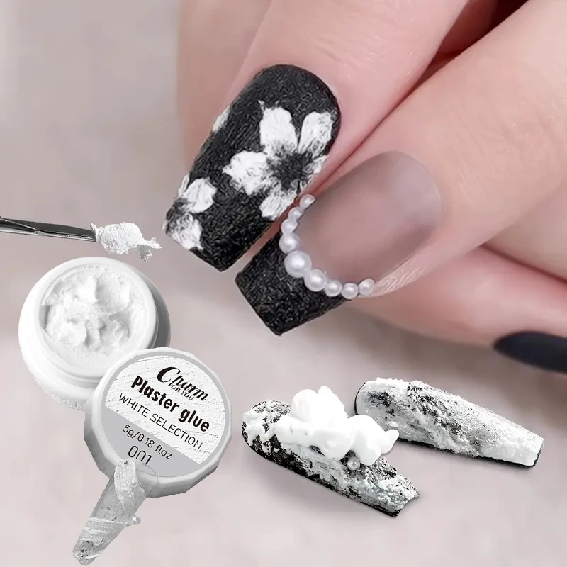Gel de cola de gesso, escultura em gel para escultura em unhas 3D, UV LED Soak Off Gel Verniz Gravura Laca de esmalte em gel de gesso para arte em unhas