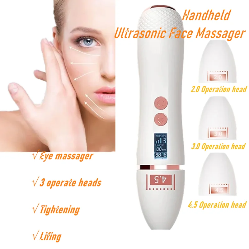 7D Beauty Ultrasonic Face Lifting Massager Wrinkle Removal Anti-Aging Skin Tightening Eye Care SPA Mini Handheld Beauty Machine