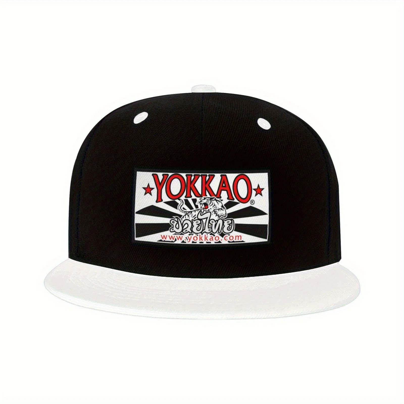 Fashion Essentials| YOKKAO Flat Brim Color Block Hip-Hop Hat| Eye-catching Red Label Incorporating Muay Thai Elements| Whether S