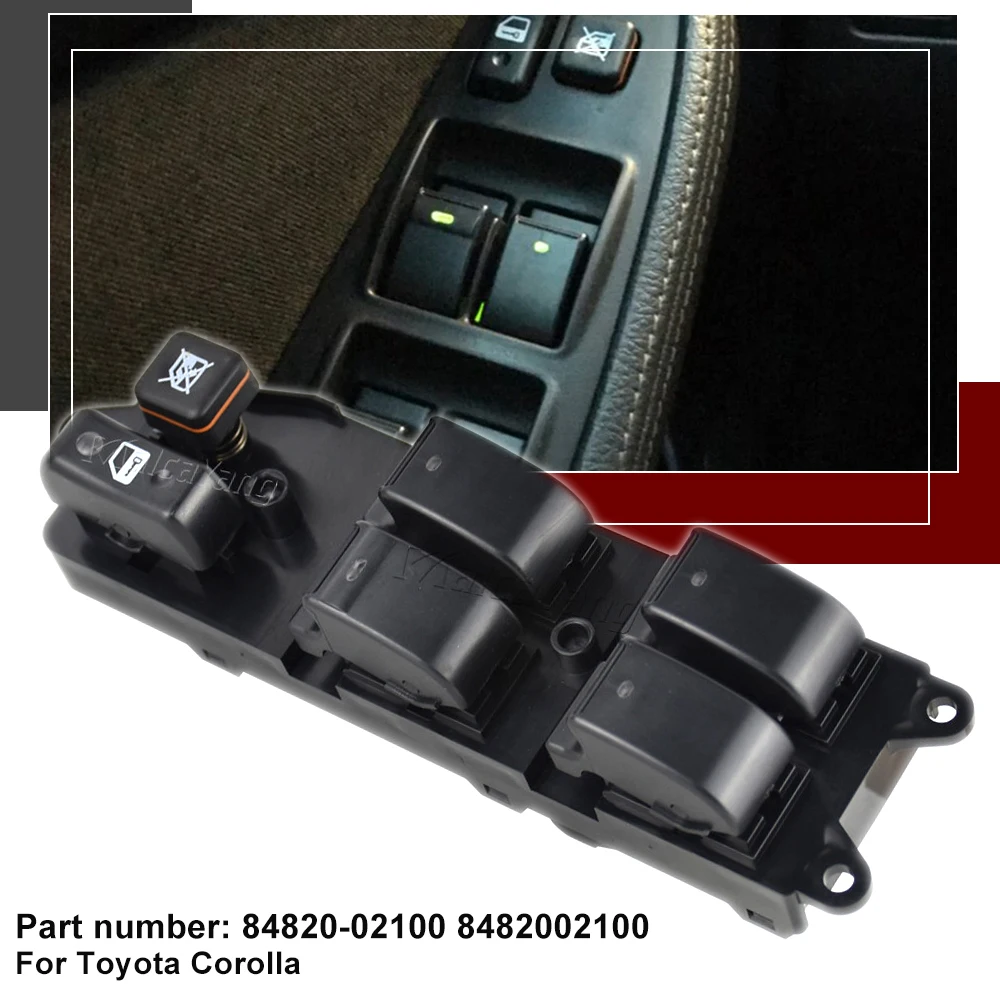 Image of Auto 84820-05100 84820-0F030 Power Fenster Control Schalter Taste 8482005100 848200F030 für Toyota Corolla VERSO Avensis AZT250
