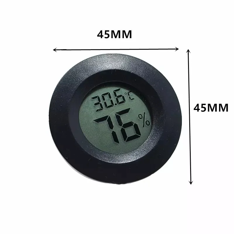 4pcs Mini Hygrometer Thermometer Fahrenheit or Celsius Meter Digital LCD Monitor Indoor Room Round Humidity Temperature Gauge