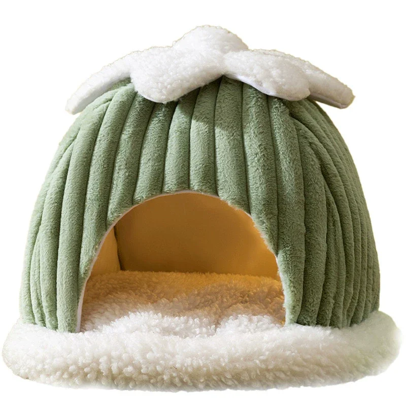 Soft Warm Pet Basket Cat House Sofa Snow House Cat Bed Cushion Medium Dog Bed House Pet Supplies Accessories