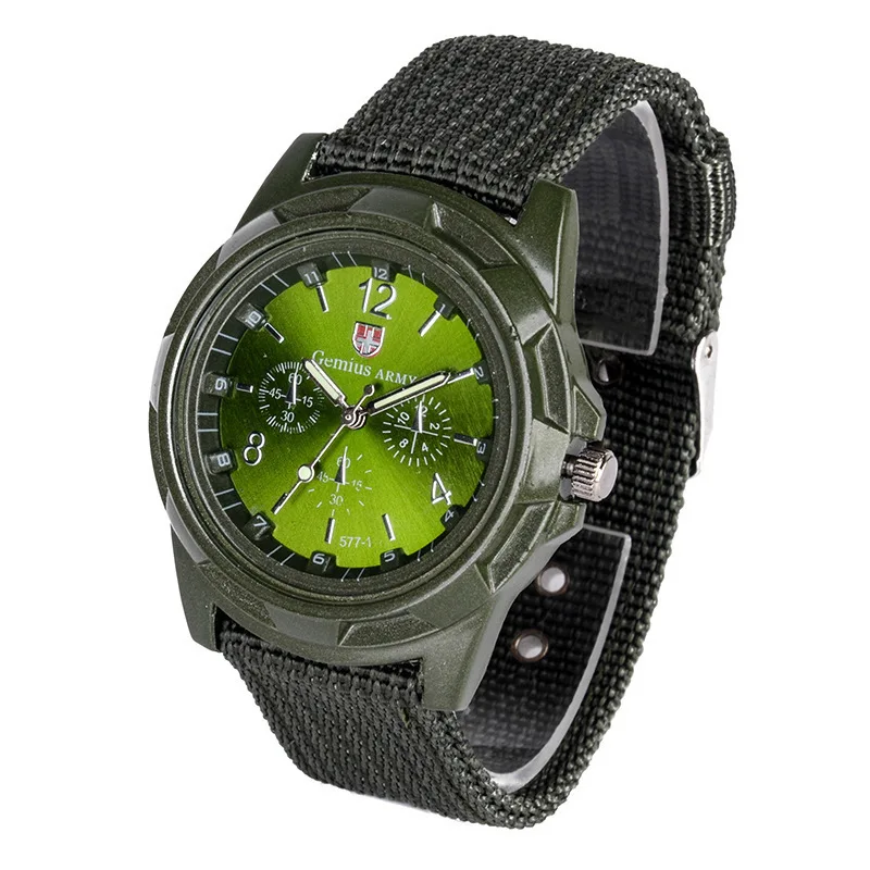 패션 Zwitserse Gevlochten Riem Militaire Gemius Zee, Land En Lucht Leger 스포츠 Horloge Groothandel