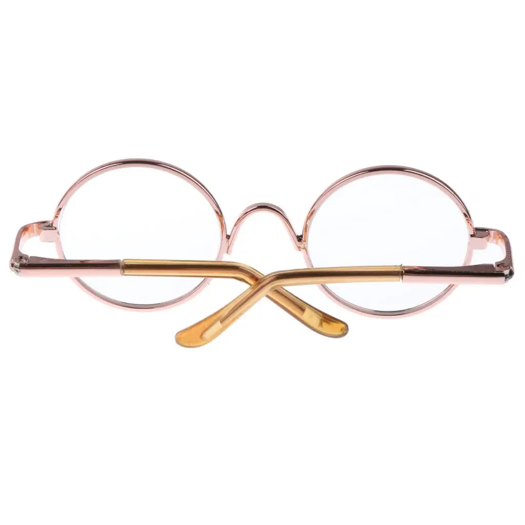 แว่นตาโลหะทรงกลมสำหรับตุ๊กตาบลายธ์ เลนส์ใส สไตล์วินเทจ สำหรับตุ๊กตาขนาด 1/6