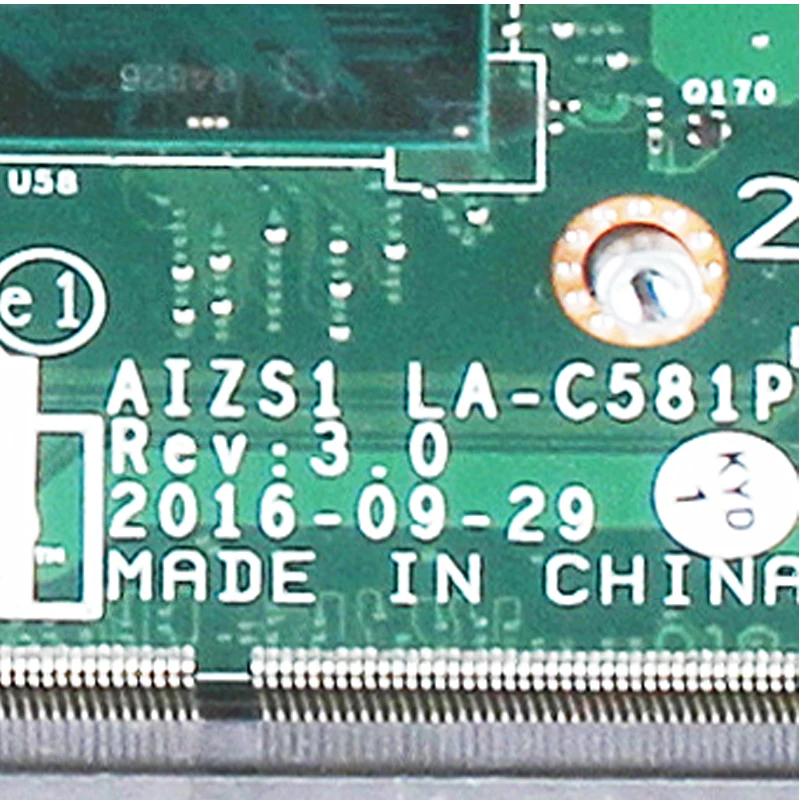 Aizs1 la-c581p motherboard para lenovo yoga 260, 00ny939, sr2eu, i3-6100u, 100% testado