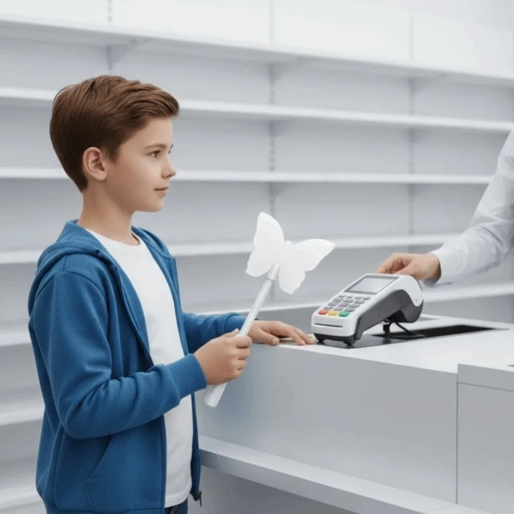 suporte-criativo-para-cartao-de-credito-em-formato-de-varinha-magica-borboleta-impresso-em-3d-portatil-destacavel-colorido-e-divertido