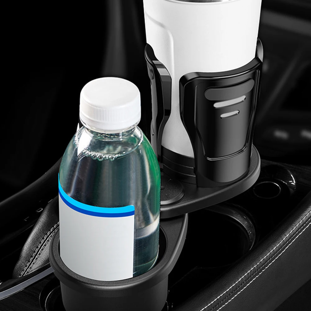

Car Cup Holder Extender Rotating Water Cup Organizer Durable Vehicle Drink Storage Rack Phone Install Space