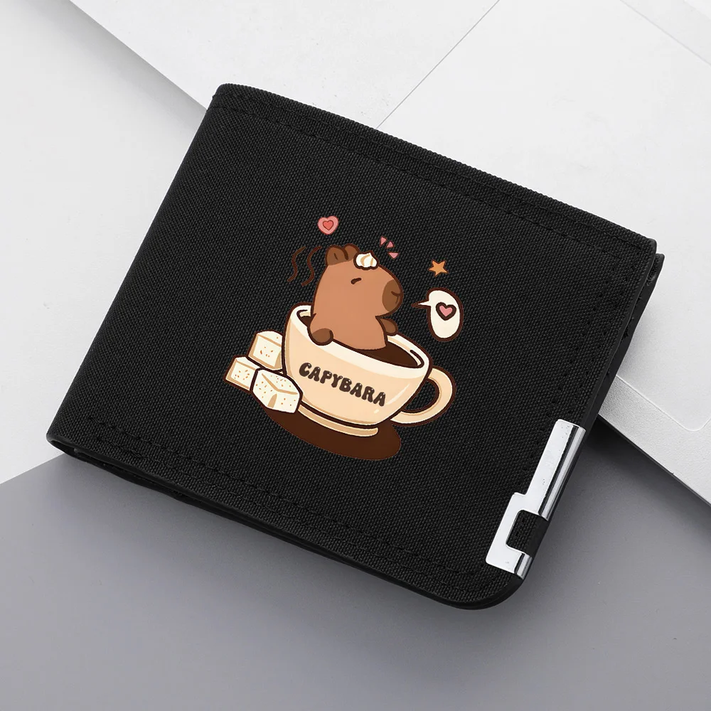 Capybara Anime Men's Wallet Cartoon Pattern Canvas Coin Wallet Men Credit Card Holder  Wallet