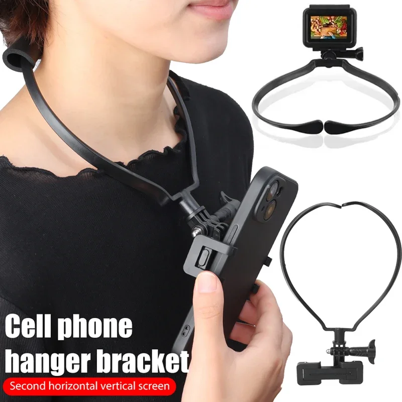 

Universal Mobile Phone Halter Neck Holder 360° Rotatable Live Neck Hanging Tripod for IPhone Go Pro Samsung Huawei Phone Holder