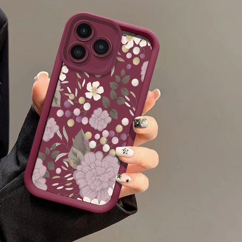 حافظة لهاتف شاومي بوكو C65 C61 C55 C51 M4 M3 Pro M2 C50 C40 C31 M7 4G M6 Plus M5S غطاء مقاوم للصدمات على شكل زهرة سيليكون غير لامع