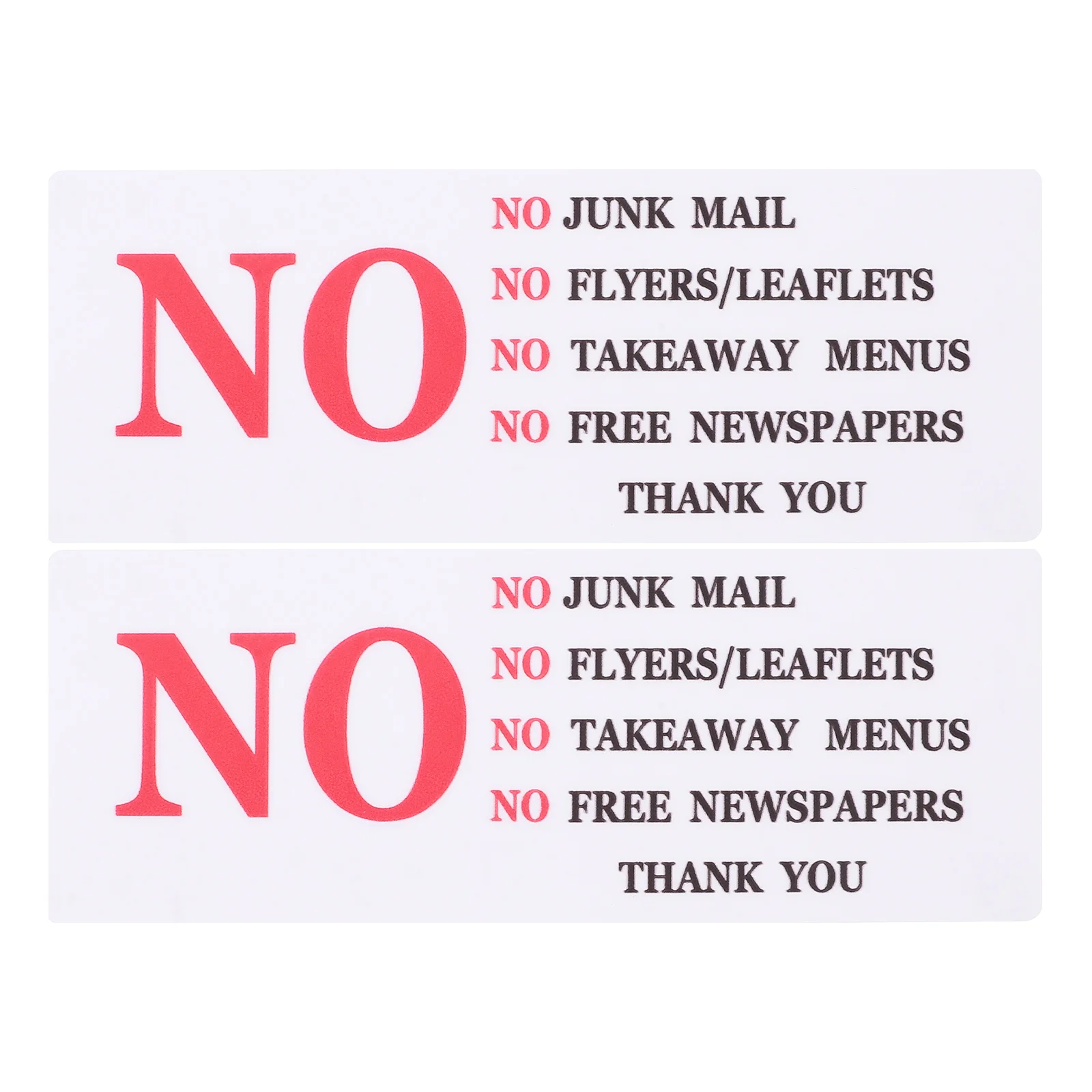 

2pcs No Junk Mail Sticker For Mailbox Durable Outdoor Decal Message Mailbox Sign For Home And Business No Flyers Sticker