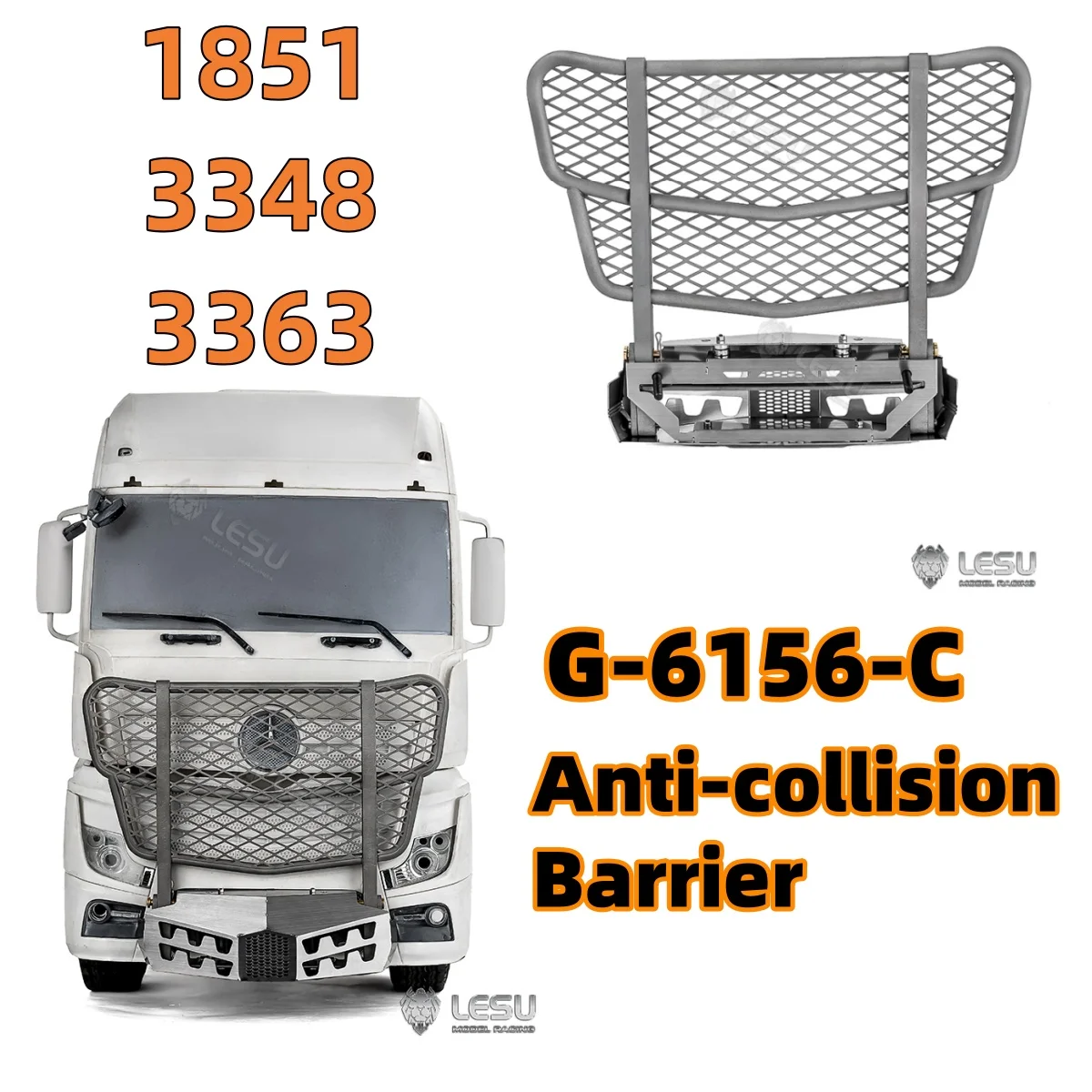 

Бампер Bull Bar, противоударная планка G-6156-C 1851 3348 3363, металлический для 1/14 Tamiya RC с дистанционным управлением, прицеп, трактор, автомобиль «сделай сам»