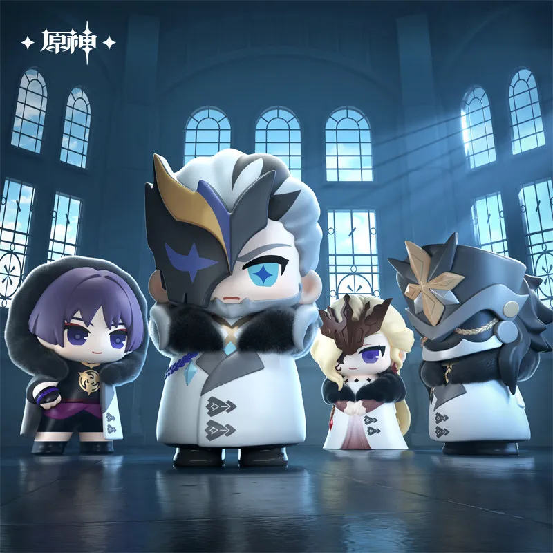 Genshin Impact Fatui Executive Series Q Blind Box Egg Box Genshin Version Officielle Authentique Kawaii Ornement de Bureau Cadeaux de Fête