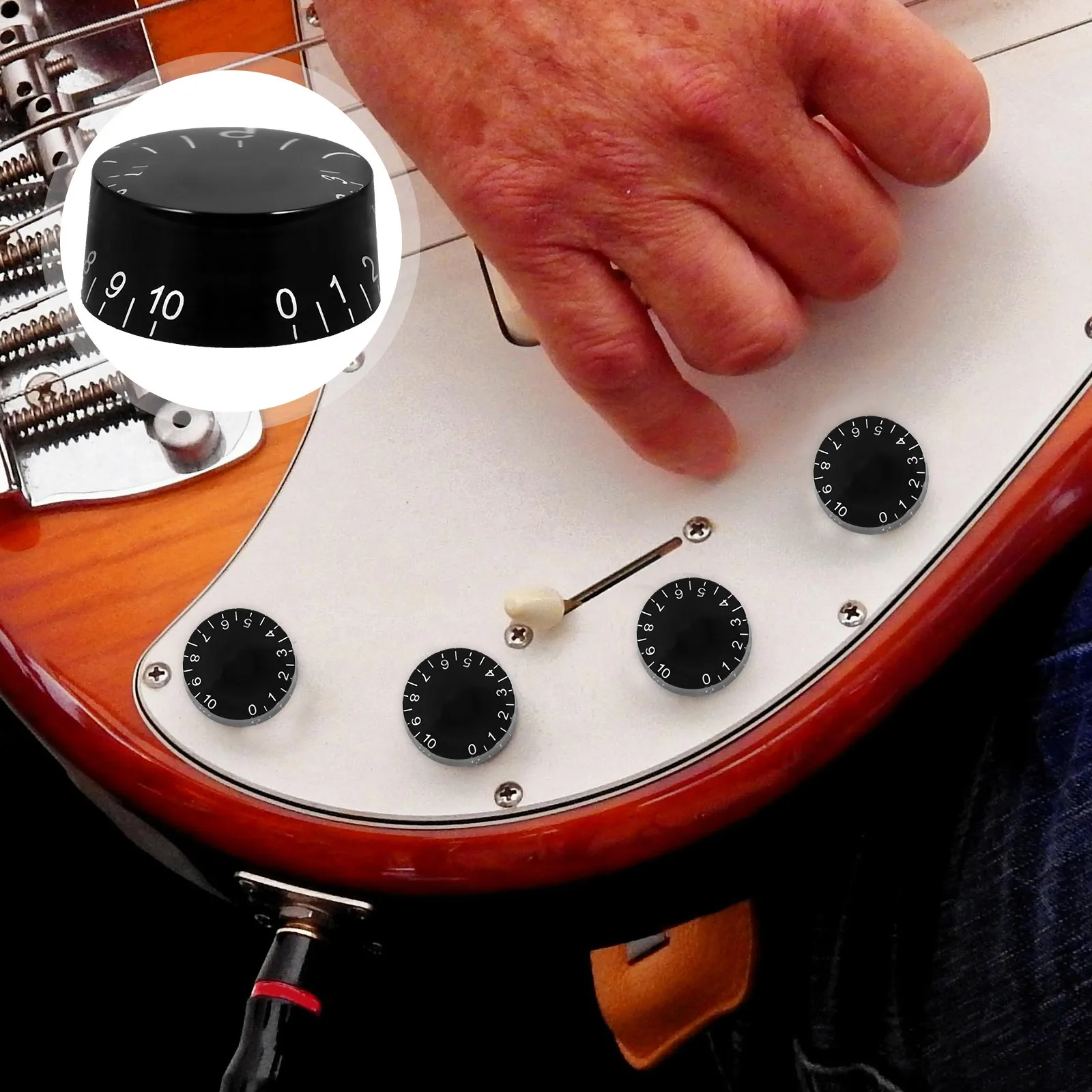 

4pcs Electric Guitar Knobs Volume Control Replacement Durable Anti-Slip For Bass Guitar Instrument Accessories